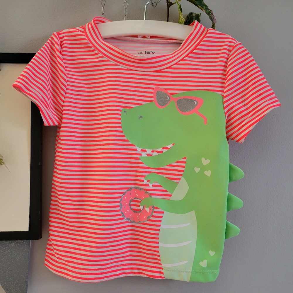 Carter's Girl's Short Sleeve Rashguard Swim‎ Top 4T